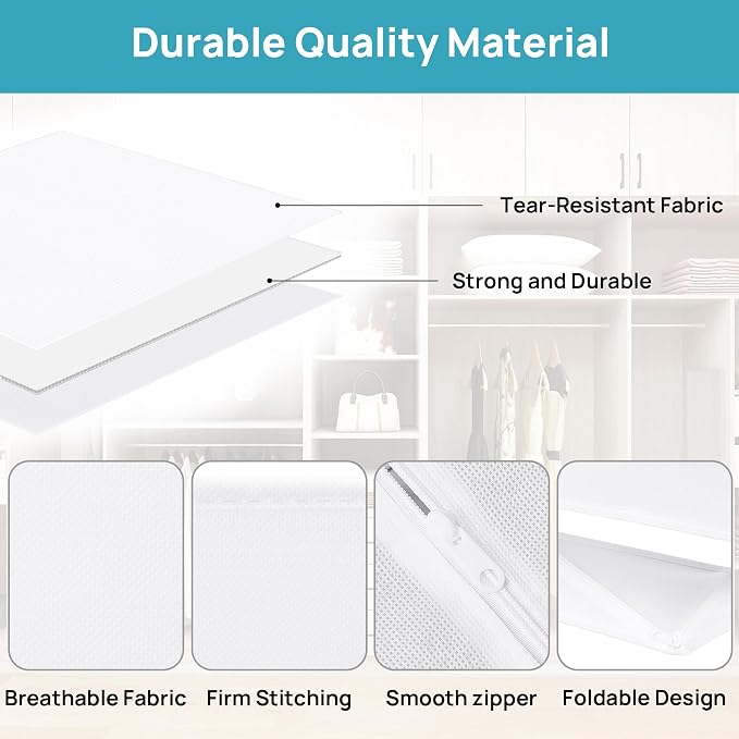 Vtopmart 18 Pack Baby Clothes Organizer, Fabric Drawer Drawer Bins, White | Nursery Drawer Storage, Baby Clothes Organization, Foldable Fabric Bins, Dresser Closet Organizer, Socks, Bras & Accessories