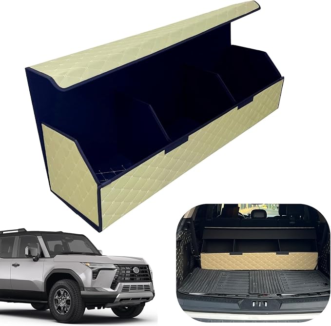 Car Trunk Organizer for For GX - Custom Fit,Easy Installation，Large Space Outdoor Trunk Organizer with Leather,Hook and Loop Fastener,4-Layer Cover,For GX 550 2024-2025