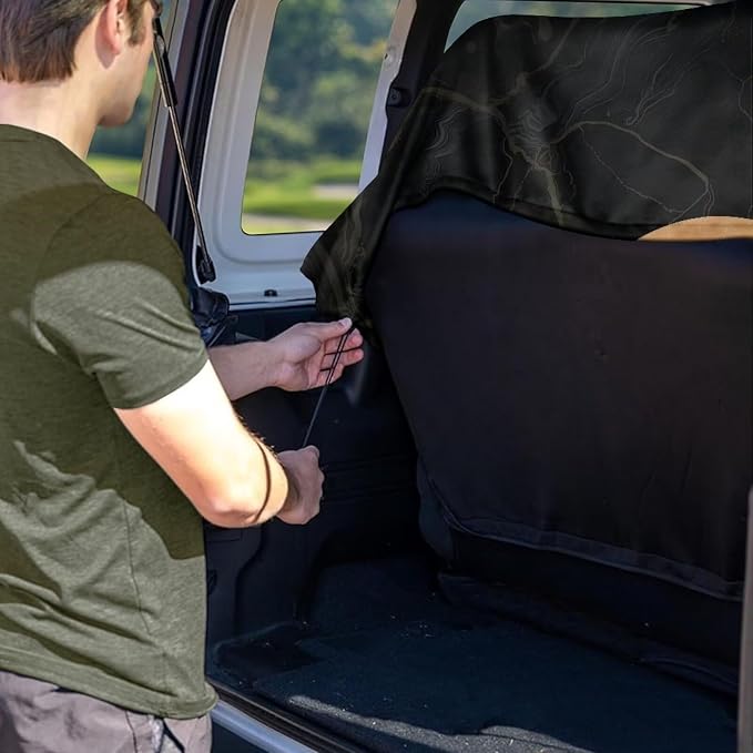 Renewold Dog Car Back Seat Covers Car Rear Bench Towel Seat Covers for Dogs Cats Universal Fit Most SUV Van Sedan Truck Blanket Pads for Running Gym Swimming Mountain Deer Camping Mat