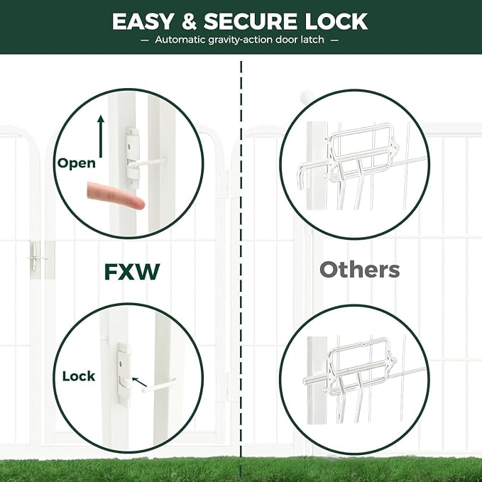 FXW Rollick Dog Playpen, Indoor, Yard & RV Camping, 50"H, 24 Panels | Easy setup, Heavy-duty, DIY layouts, for Ultra Large Dogs, Patented