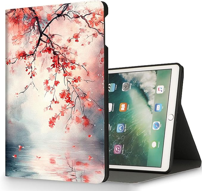 for Microsoft Surface Pro 11/10/9-13" 2024/2022 Tablet Case,Auto Wake/Sleep,Adjustable Stand Protective Cover - Vintage Cherry Blossom