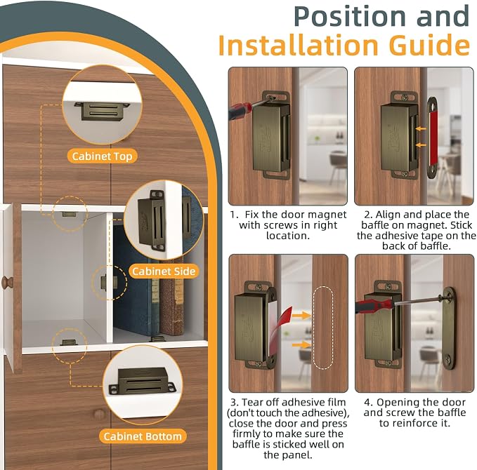 Cabinet Magnetic Catch Jiayi 12 Pack Magnetic Closures for Cabinet Door Magnetic Cabinet Catch RV Drawer Latches and Catches Bronze Magnetic Latch for Kitchen Closet Cupboard Closer