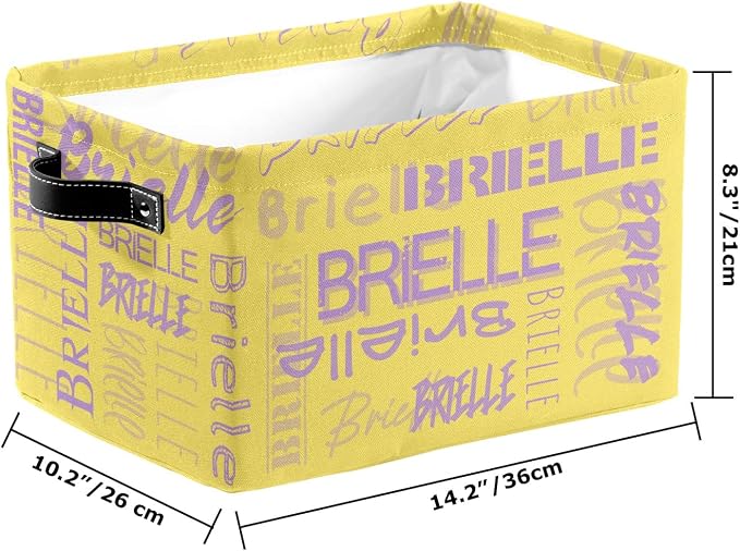 Personalized Storage Bins with Name Custom Kids Storage Basket Cubes Organizer with Handles for Organizing Boys and Girls Toys Shelf Closet Nursery Baskets Boxes, 1 Pack
