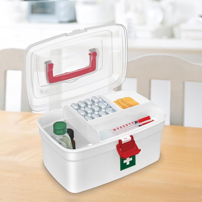 Milton First Aid Box Set of 2, Medical Storage Box for Medicines, Empty | Milton Medicine Storage Box Set of 2, First Aid Box for Medication, Empty