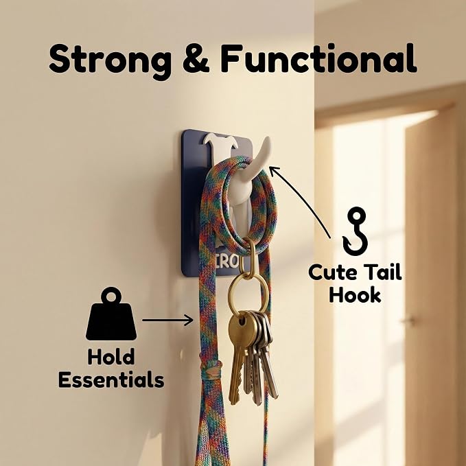 Personalized Dog Leash Holder for Wall, Custom 3D Dog Butt Leash Holder with Name, Hooks for Leashes, Keys, Collars, Christmas Birthdays Housewarming Gift for Pet Lovers