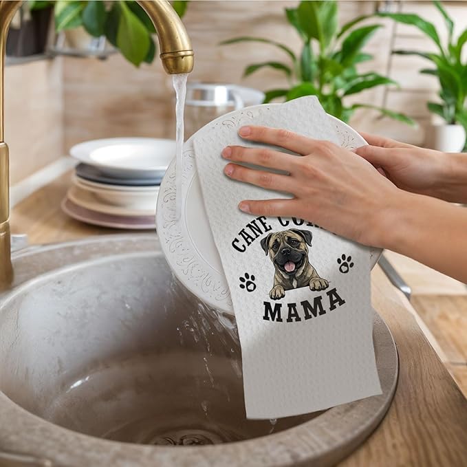 Cane Corso Kitchen Towels, Dog Mama Cane Corso Gifts for Women & Dogs Moms, Dog Lover Gifts Decorative Hand Towels for Bathroom, 16x24 Inch