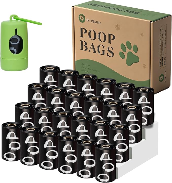 Dog Poop Bags Rolls with Dispenser 360 counts 13x9 in Black | Scented Poop Bags for Dogs Extra Large Guaranteed Leak Proof and Extra Thick, For poop bags for dogs Walking and Cat Litter