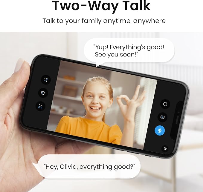 aosu 2K Indoor Camera,Baby Monitor for Home Security with 2.4GHz WiFi only