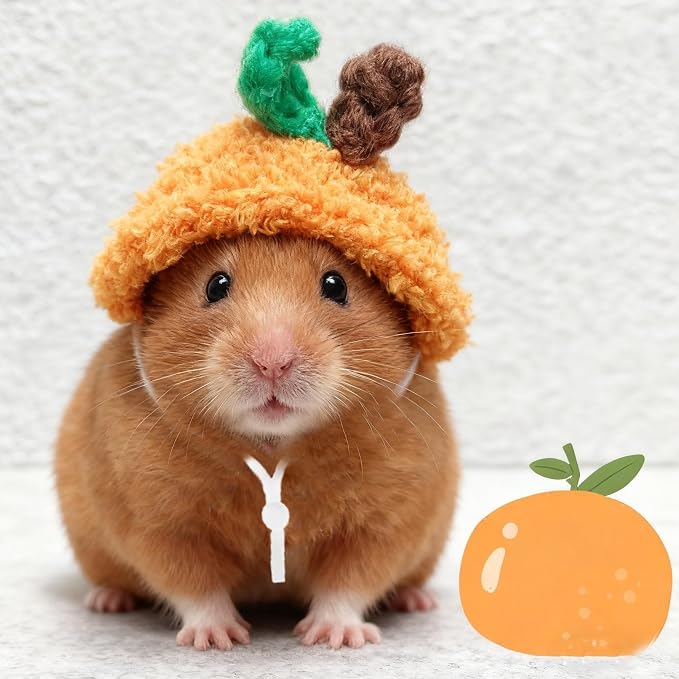 7 Pcs Hamster Hats Mini Party Hats for Small Animals, Cute Hand Knitted Tiny Hats for Snakes Lizards Bearded Dragon Guinea Pig Bunny Reptile Hamster Pets Clothes Holiday Party Costume Accessories