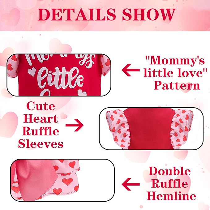 Valentine's Day Dog Dress for Small Dogs,Puppy Costumes Pet Clothes Holiday Girl Dogs Shirt with Heart Themed, Party Dog Vest Dresses Cat Apparel Sweater Warm Skirt