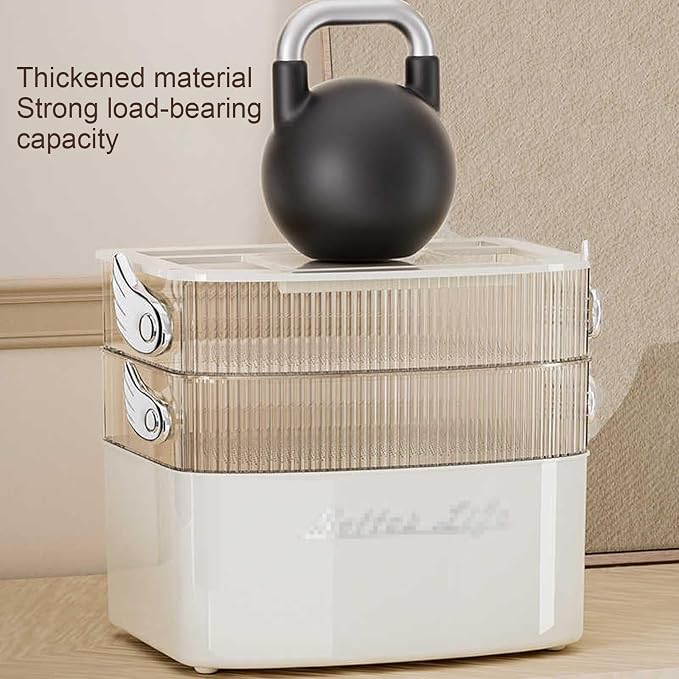 WiFi Router Organizer PET+ABS Material Transparent Window Multi-Hole Cover Honeycomb Heat Dissipation Holes WiFi Router Storage Box for Office and Home(32 * 23 * 28cm(C))
