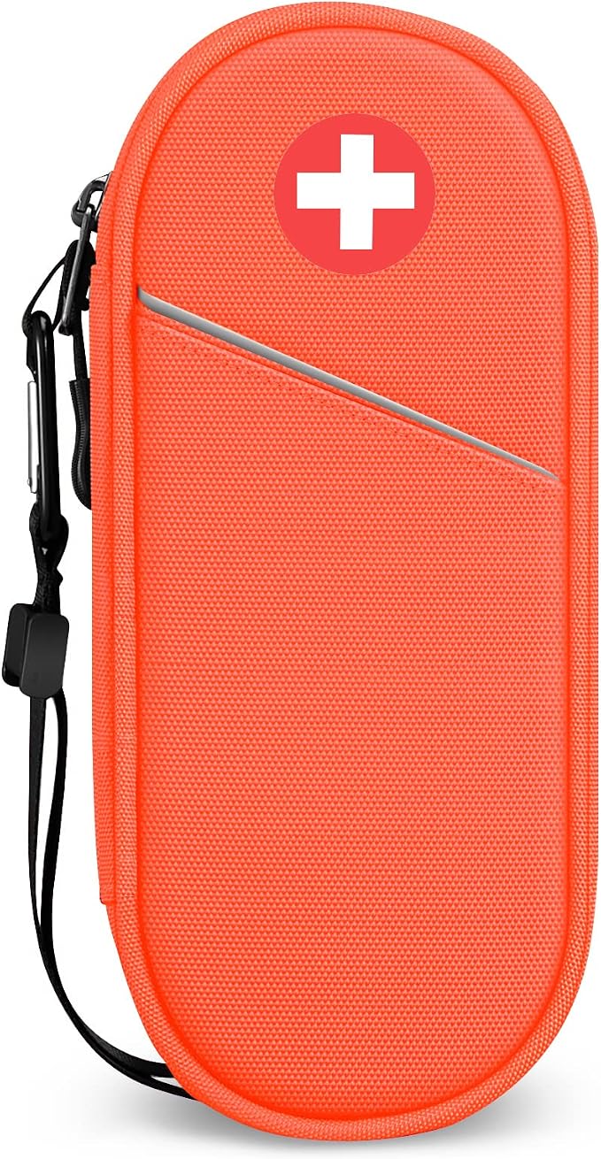 SITHON EpiPen Medical Carrying Case Insulated Medication Organizer Bag | Emergency Medical Travel Pouch Holds 2 EpiPens, Asthma Inhaler, Anti-Histamine, Auvi-Q, Allergy Medicine Essentials
