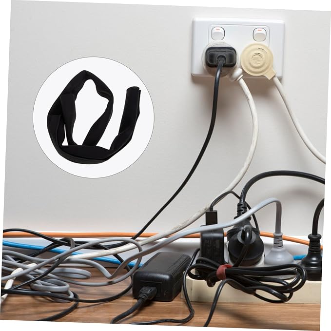 TEHAUX Flexible Cable Management Sleeve for Organizing Cords Protective Cover for Use Prevents Tangling and Fraying for Under Desk and Entertainment Systems