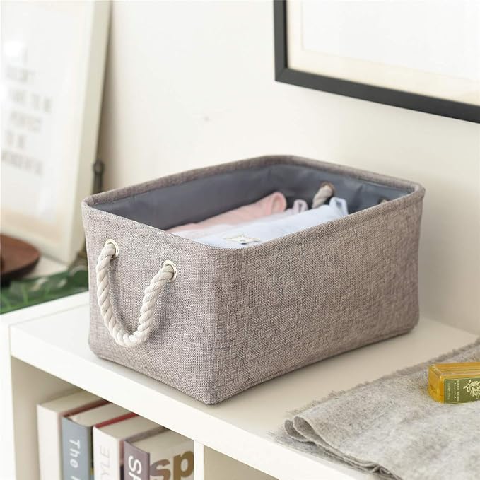 Large Storage Bins- Storage Baskets for Organizing Shelves, Basket Organizer for Closet Bookshelf Dog Toy Nursery Clothes Laundry Home Organization, Fabric Storage Cubes W/Handles