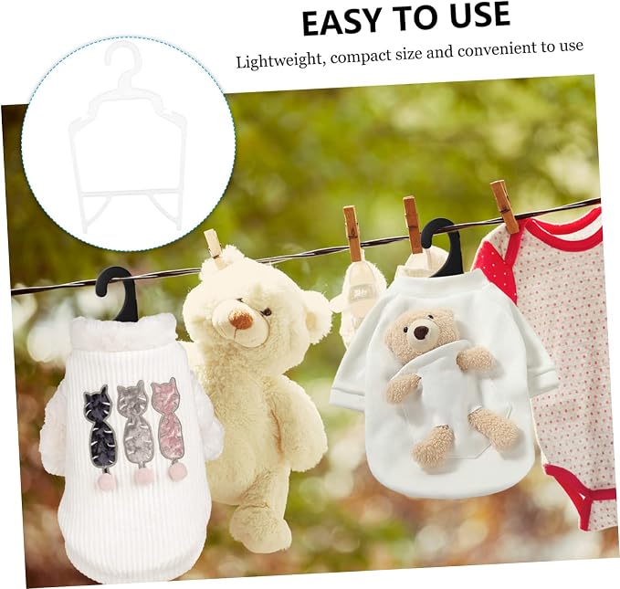 Happyyami 10pcs Dog Clothes Hangers Pp Pet Apparel Storage Organizers for Easy Drying and Display of Dog Clothing Lightweight and Compact Design for Pet Owners