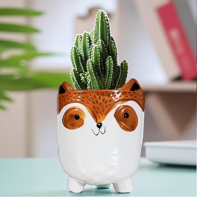 Ceramic Owl Shaped Pen Pencil Holder for Desk Decoration Accessories Owl Decor Makeup Brush Pen Cups Succulent Plant Pot Office School Ideal Gifts for Women, Mom or Birthdays