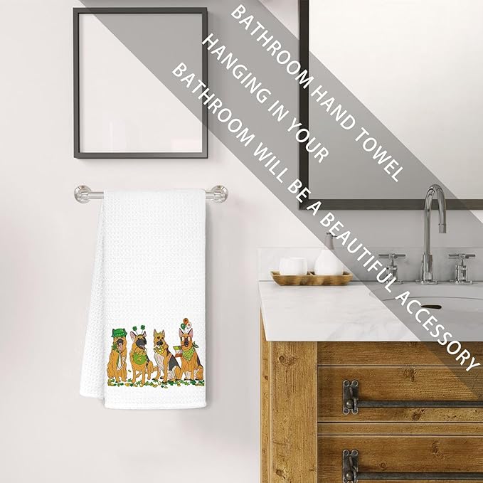 Jvpke German Shepherd St Patrick's Day Kitchen Towels - Gifts for Women, Teens, Kids - Decoration and Decor - 16x24 Inch