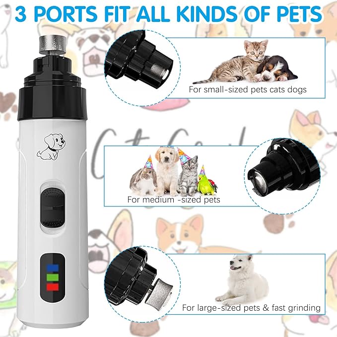 Silent Groom Pro Nail Grinder, Silent Grind Pro for Dogs, Silent Grind Pro, Silent Grind Pro Dog Nail Trimmer, New Electric Dog Nail Clippers for Dog Nail Grinders Rechargeable