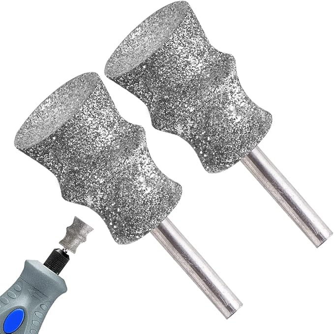 Diamond Dremel Dog Nail Grinder Bits for Rotary Tool-1/8'' Dremel Dog Nail Grinder Attachment-Pet Nail Grinder Bit Work for Animals Nail Care Large B 2P