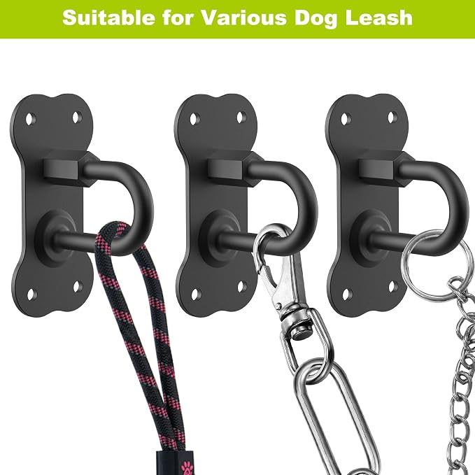 Wall Mounted Dog Leash Holder for Wall Pet Leash Wall Hook Carbon Steel Dog Leash Hangers for Secure Pet Leash for Indoor and Outdoor Use