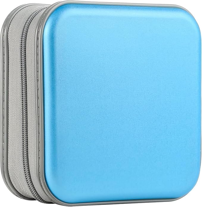 UENTIP DVD Case,48 Capacity CD Case Portable Holder,For Car Home Travel | CD Holder DVD Case, Smooth Double Zipper, Hard Plastic Shell, Scratch-Resistant, Slip-Resistant Tab, Blu-ray/CD/DVD Storage