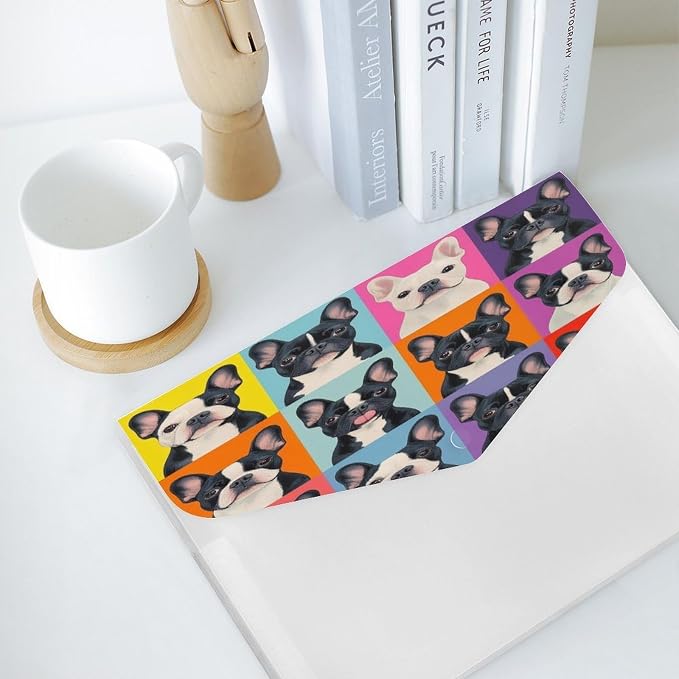 Folders with 6 Pocket Compartments, File Folder Easy to Carry, Waterproof French Bulldog Pet Accordion File Organizer