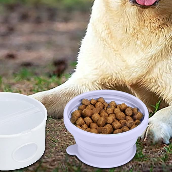 Dog Water Bowl - Portable Pet Dish, Food Storage, Travel Feeding Accessory | Pet Travel Bowl - On The Go Feeding for Dogs | Lightweight Fabric, Water Container, Food Storage Pouch for Trips