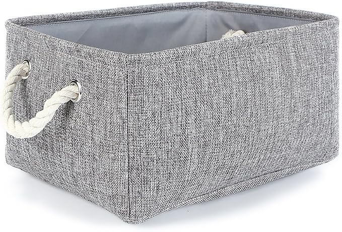 Storage Bins Basket - Storage Baskets for Organizing Shelves,Home Closet Organizer for Book Shelf Organization,Fabric Storage Cubes,Medium Decorative Grey Basket Gift