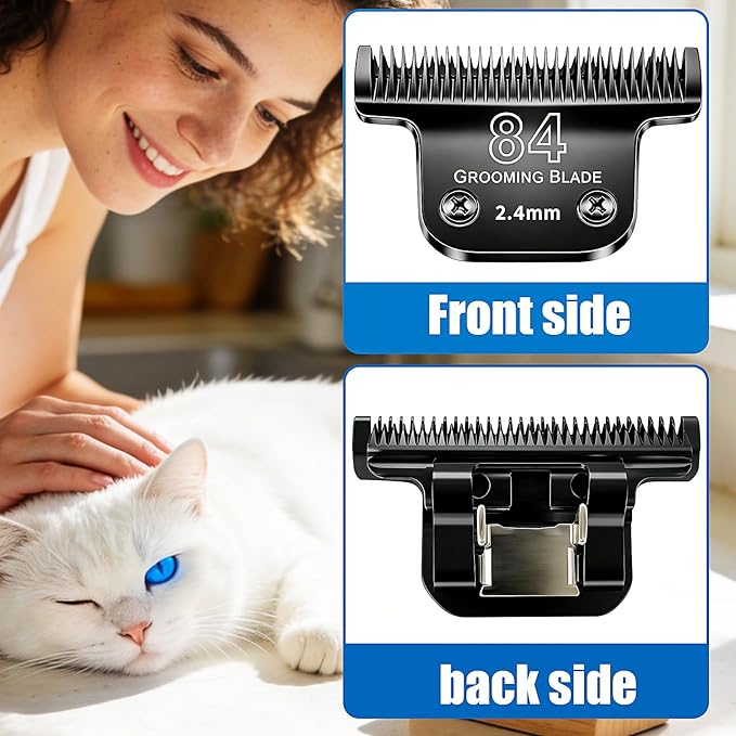 Dog Grooming Replacement Blades Compatible with Andis Dog Clippers,Most OsterA5, Wahl KM Series Pet Clippers for Animal Dog,Cat,Horse (Black-T84)