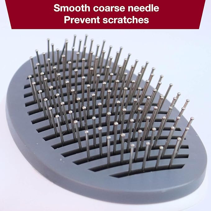 Self-Cleaning Slicker Brush - Upgraded Deshedding Tool for Dogs Cats with One-Click Clean & Ergonomic Grip, Ideal for Long/Short Haired Pets GrayFrxat Self-Cleaning Slicker Brush – Premium Deshe
