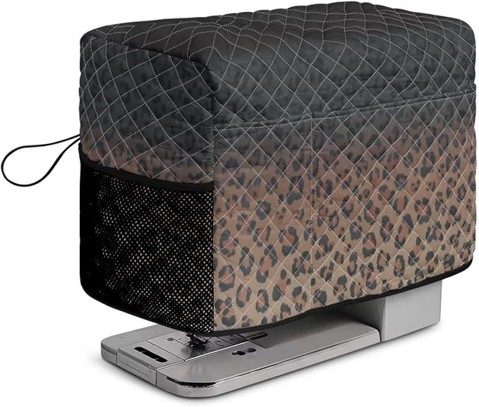 Sewing Machine Cover Polyester Febric Gradient Leopard Spot Print | Dust Pet Hair Protection,Quilting Design,Fits Standard Singer,Brother Janome Machines,Protecting Decorating Your Sewing Space