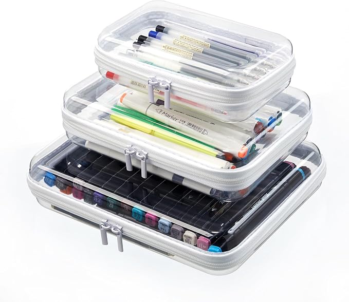 Clear Hard Shell Zipper Cases, Diaper Bag Organizer Pouches, L+M+S 3PCS