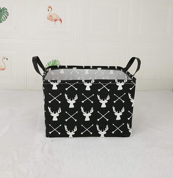 Kid Storage Basket Gift Shelf Basket Toy Storage Bin, Nursery Basket Organizer Box for Children Room Deco With Handles (Deer)