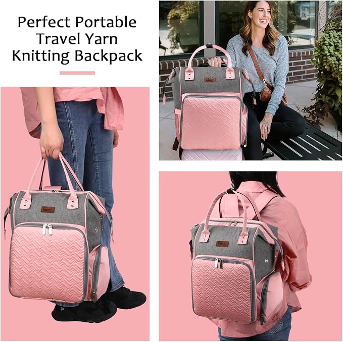 crochet bag,knitting bagBackpack and Tote Bag Storage Bag ，Large capacityYarn Storage Organizer Travel Crochet Bag Women Carrying Crochet Accessories Knitting Needles Crochet