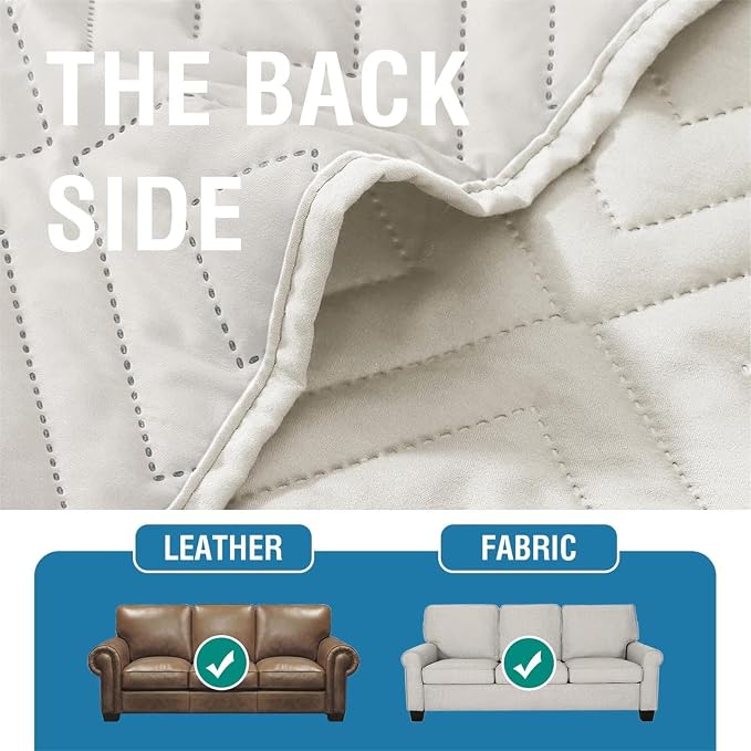 2Pcs Armrest Chair Covers for Sofa Waterproof Couch Arm Covers Armchair Covers for Arms Sofa Arm Covers Sofa Armrest Organizer for Magazine,Tablet,Phone (Ivory)