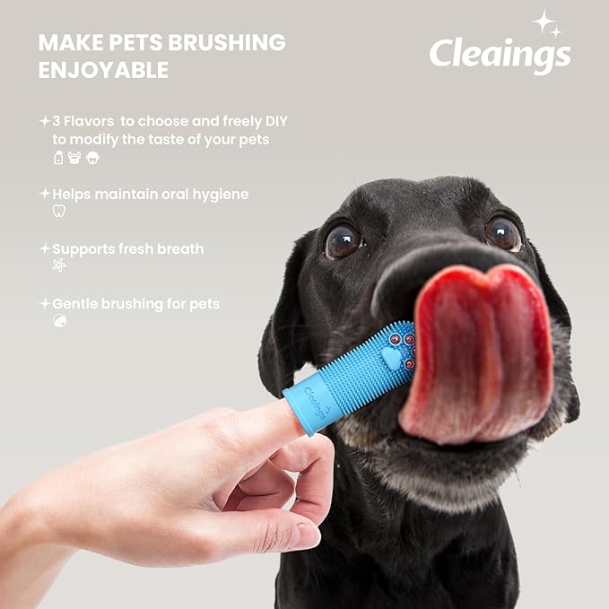Dog Finger Toothbrush with Flavor Burst Beads, 360° Silicone Dog Toothbrush Kit for Dogs & Cats, Deep Teeth Cleaning, (36 Beads per Brush), No Pet Toothpaste Needed - 2 Pcs Mix Flavor