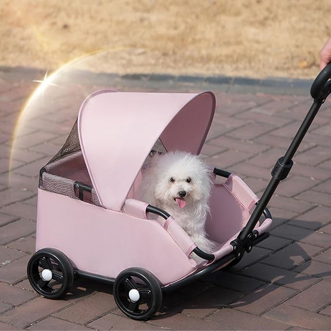 Portable Pet Carrier Frame for Small Pets Oxford Fabric Easy Storage Multi Use Small Strollers Portable Cats Compact Travel Cart Oxford Fabric Metal Frame Carrier