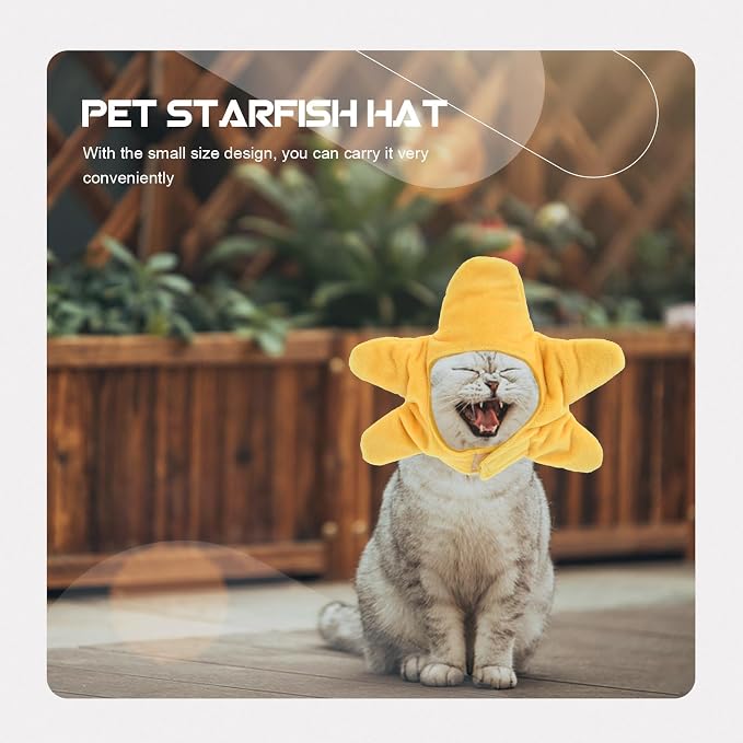 Creative Birthday Hat and Pet, Plush Dogs Creature for Comfortable Costume Hat, Yellow Dress up Accessory for Christmas Party Events