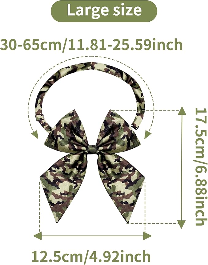 PET SHOW 10 Pack Camo Sailor Dog Bowties for Large Dogs