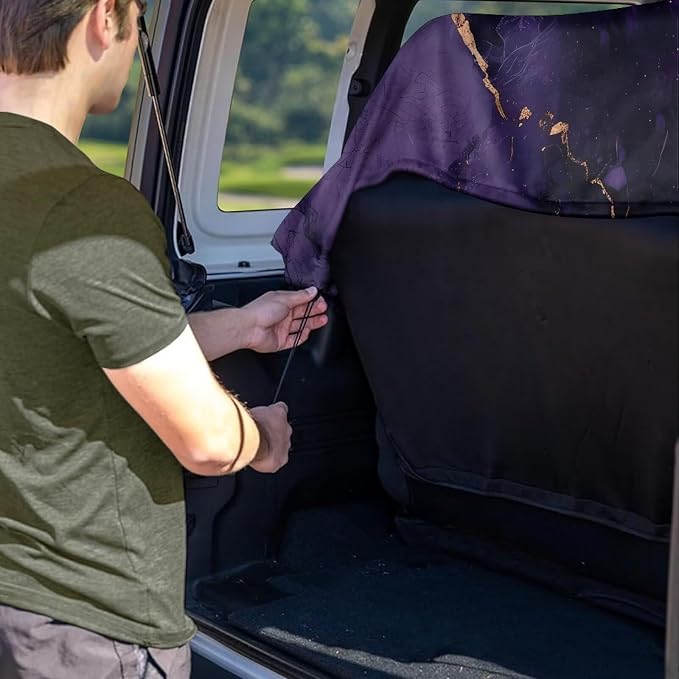 Renewold Backseat Cover for Dogs in Car Back Seat Pet Cover for Dogs Car Rear Bench Seat Towel Mat Purple Butterfly Moon Pet Supplies Travel Products After Running Yoga Workout Blanket Beach Pad