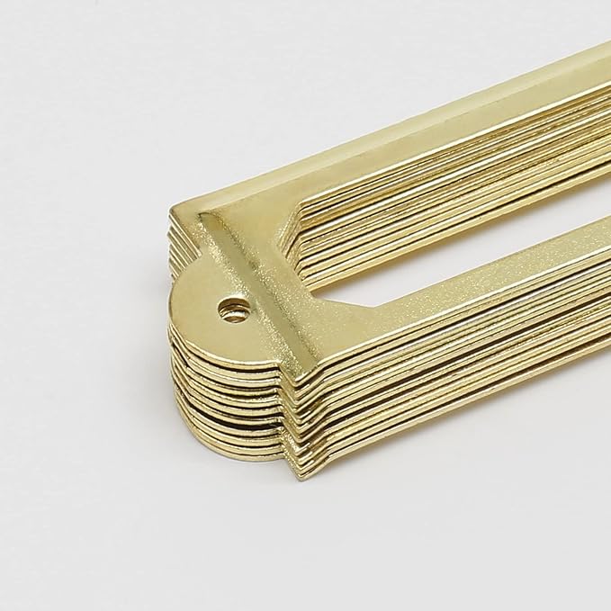 50 PCS Metal Label Holders 60x17mm Gold with Screws | Iron Gold-Plated Rust-Proof, 60x17mm Fits 44x10mm Label, Screws Included, For Cabinet Drawer File Box