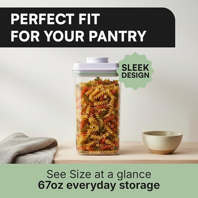 Bop Top Airtight Food Storage Containers | Pop-Top Lid | 8 Cups / 67 Oz | kitchen canister set, for flour, sugar, snacks, pasta, baking