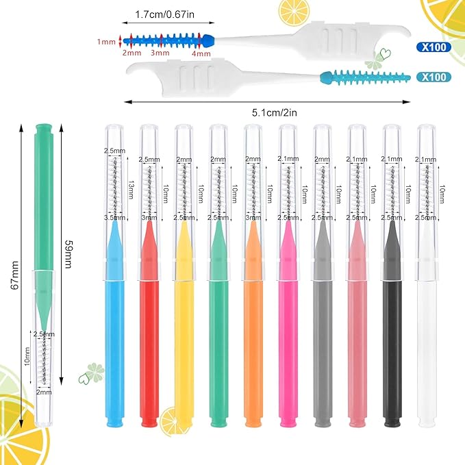 355 Pieces Braces Flossers for Braces, Interdental Brush Soft Dental Floss Picks Braces Cleaning Kit Toothpick Dental Brush Braces Teeth Flossers Brushes for Tooth Cleaner(Multiple Sizes)