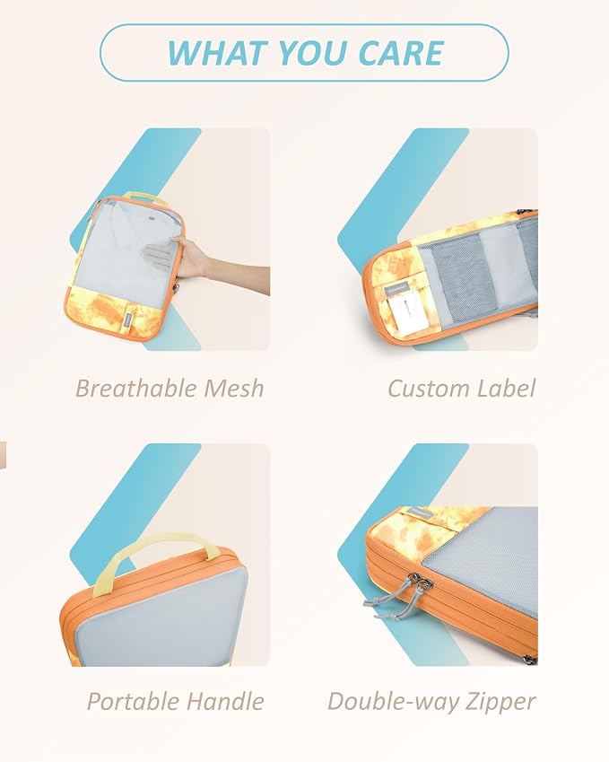 BAGSMART Compression Packing Cubes for Travel Essentials | 14 Set /6 Set /4 Set/2 Set, Lightweight, Durable