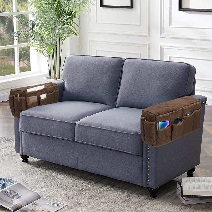 Remote Control Holder, Non Slip Bedside Armchair Caddy, Recliner Arm Caddy Armrest Organizer with 14 Pockets for Cell Phone TV Remote Control Magazines