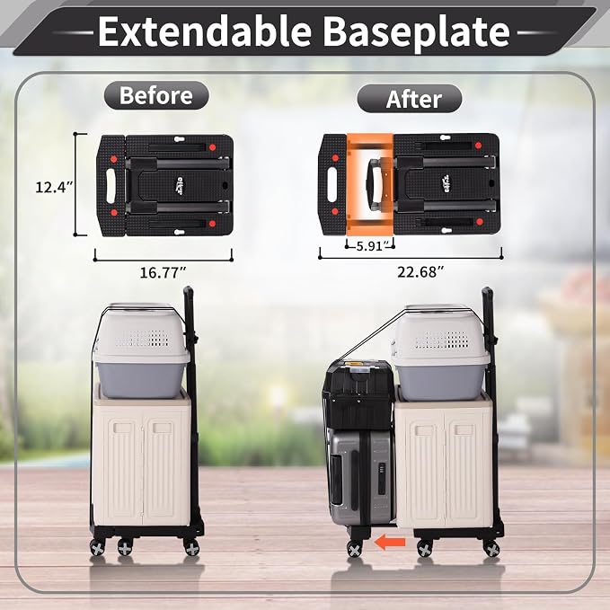 GtIiFmTe Foldable Hand Truck, Lightweight Luggage Cart for Airport Car Seat | Compact Folding dolly with Rotating swivel wheel,storage size12×15.7×4.1",300lbs Load,Upright Lock Handle with 3bungee cords
