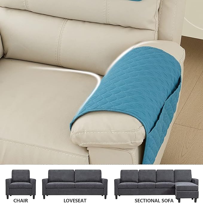 XMAYODS 3 Pcs Recliner Covers Sherpa Arm Covers for Recliner Chair with Storage Pockets Headrest Cover for Recliner Chair Armchair Slipcovers for Sofa Recliner Protector (Color : #10)