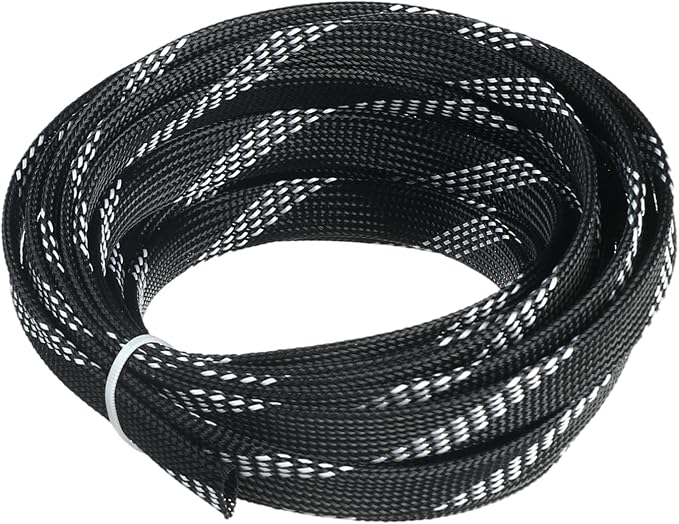 33ft PET Expandable Braid Cable Sleeving 10mm Cable Management Sleeve