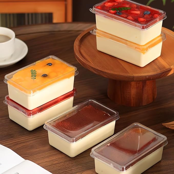 Luxshiny Clear Cake Boxes 10 pack Portable Tiramisu Container with Lid Transparent Dessert Storage Boxes for Mini Cakes Mousses Puddings 4.52 X 2.75 X 1.77 in