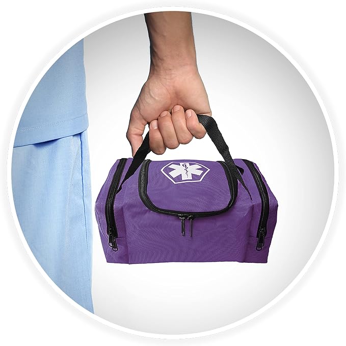 ASA TECHMED First Aid Responder EMS Emergency Medical Trauma Bag EMT, Fire Fighter, Police Officer, Paramedics, Nurse, Purple